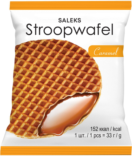 Упаковка вафель Saleks Stroopwafel Карамель 33 г х 30 шт 00214 фото